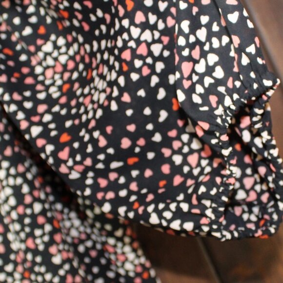 Apt 9 XXL Pink heart Print 3/4 Sleeve Blouse - Picture 3 of 8